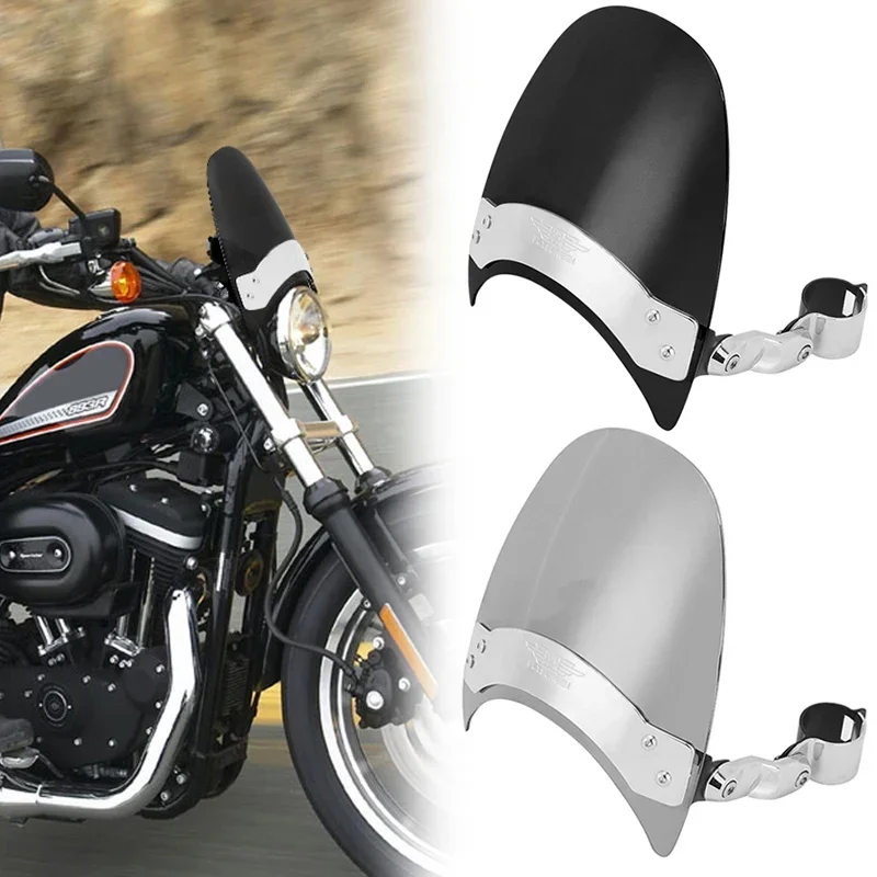 Motorcycle Accessories Windscreen Front windshield Black Chrome Meter Visor For Harley Sportster 883 1200 Dyna Softial Touring