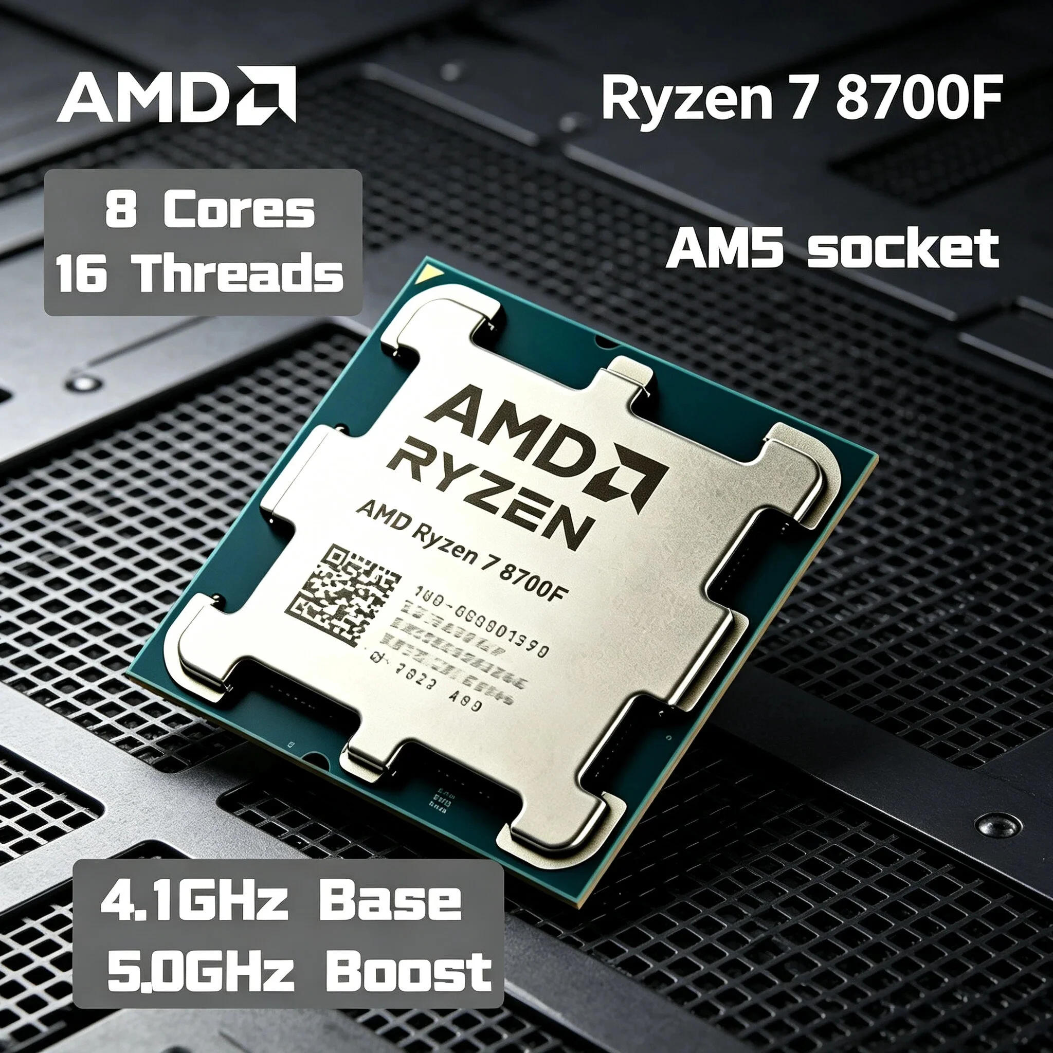 

AMD Ryzen 7 8700F 8C16T 4.1GHz L3 16M 65W 4nm AM5 DDR5 Gaming Processor Desktop Radeon Graphics Pro Max Original