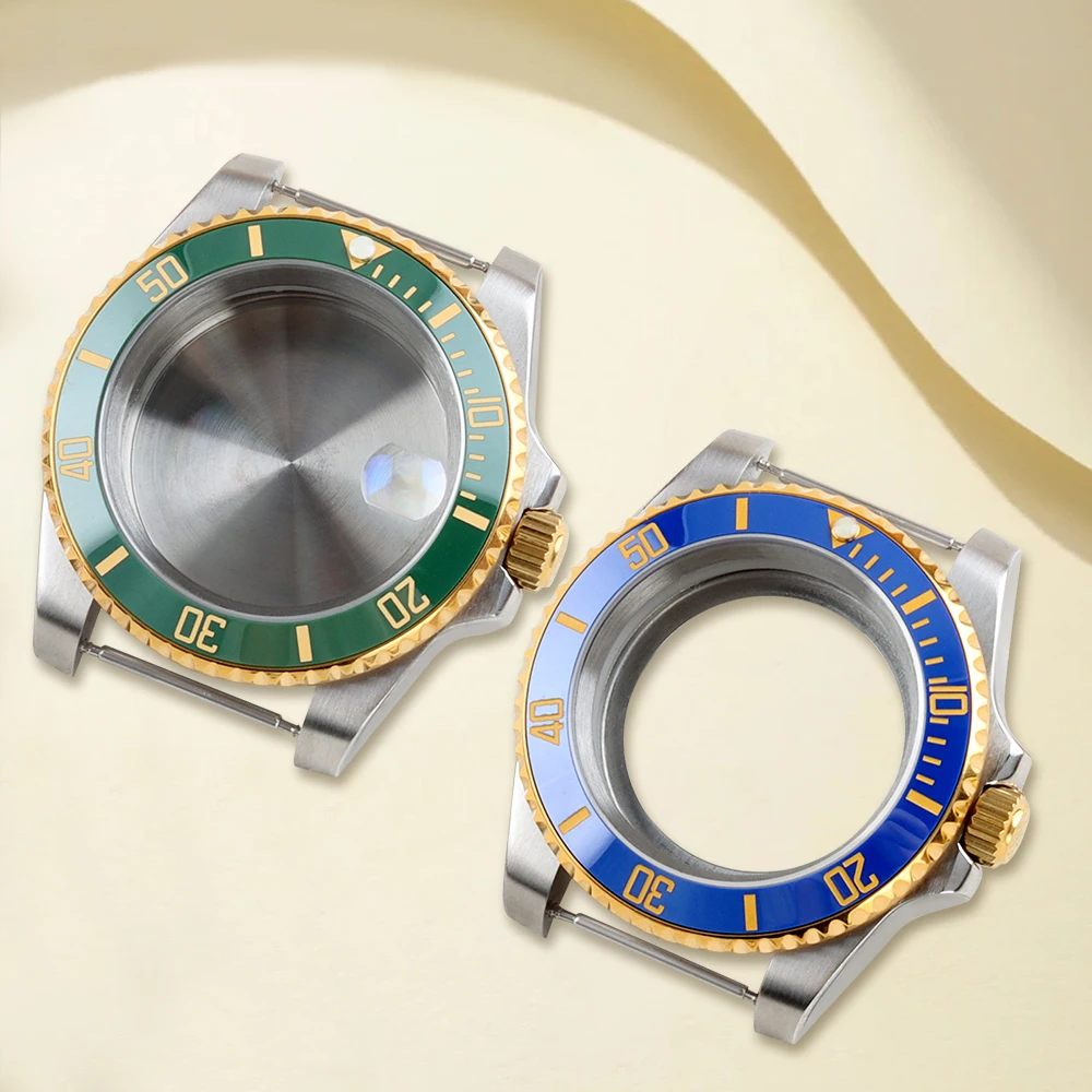 

Gold 40mm NH35 Watch Case Sapphire Glass Solid 316L Stainless Steel for SUB GMT Yacht-Master NH34 NH35 NH36 NH38 Movement