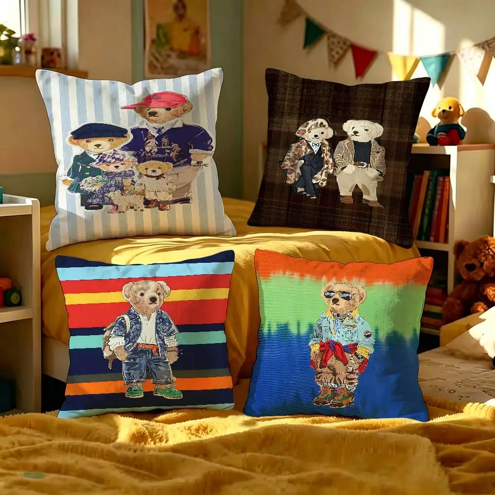 Fashion Bear Cushion Cover Polyester Sofa Cushions Decorative Throw Pillows Home Decoration Pillowcover