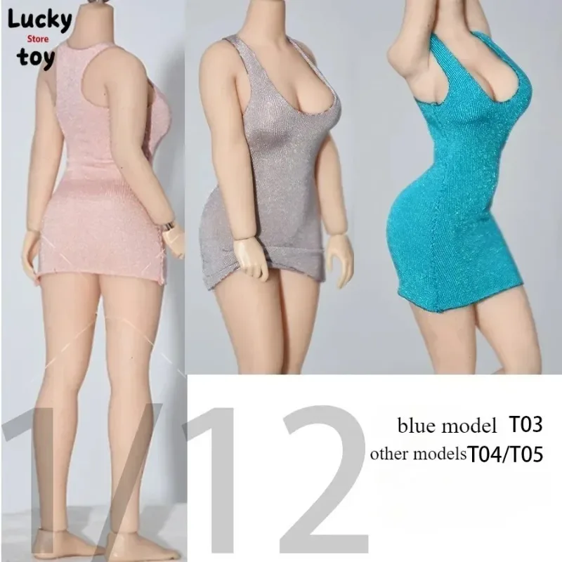 1/12 Scale ทหารหญิงเสื้อกั๊กแขนกุดมินิชุดกระโปรง Cheongsam สําหรับ 6 "TBL Ph Slim Plump Body ตุ๊กตา
