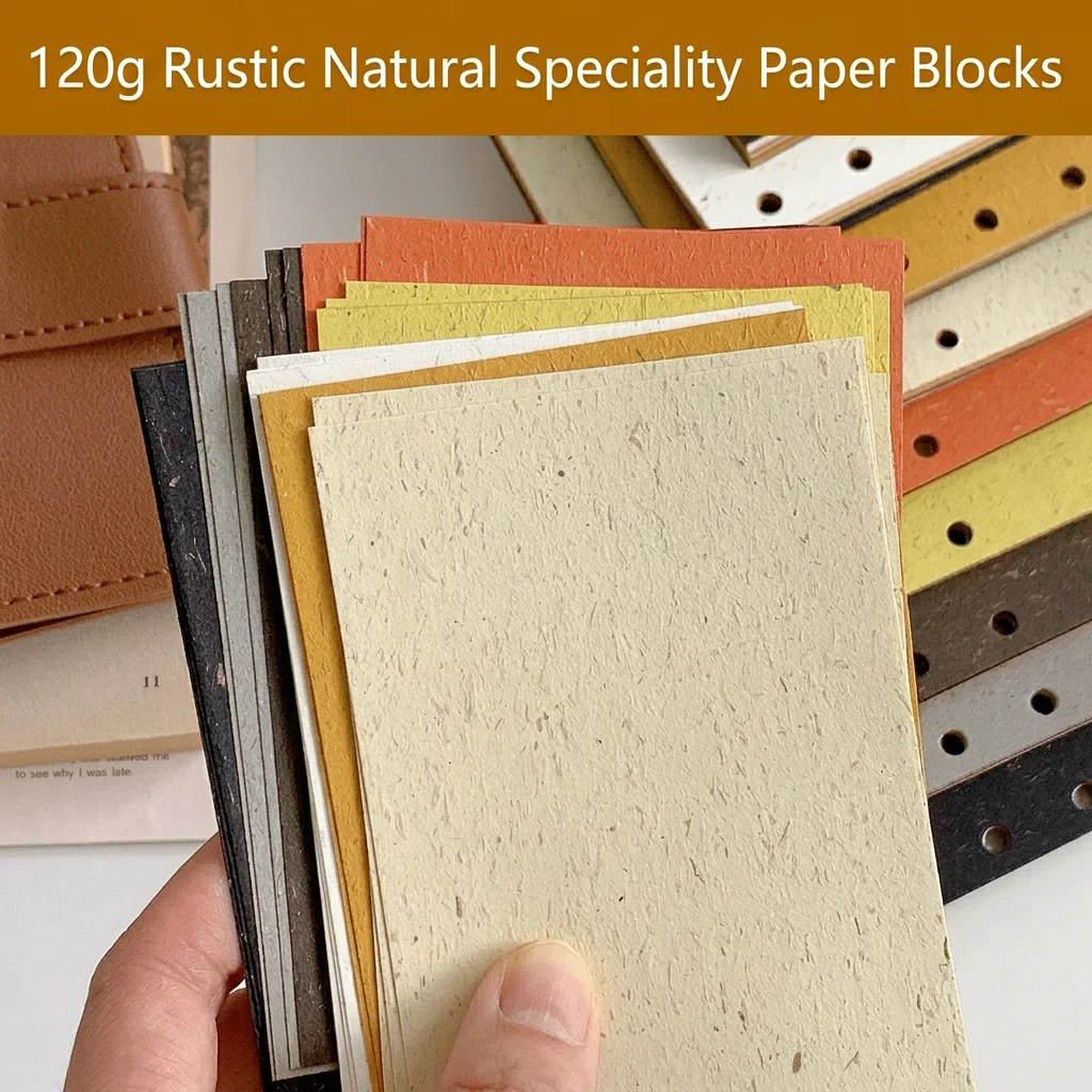 Loose Leaf Notebook Refill 120g Natural Textured Specialty Paper Multiple Sizes Planner Inserts for Journaling Doodling