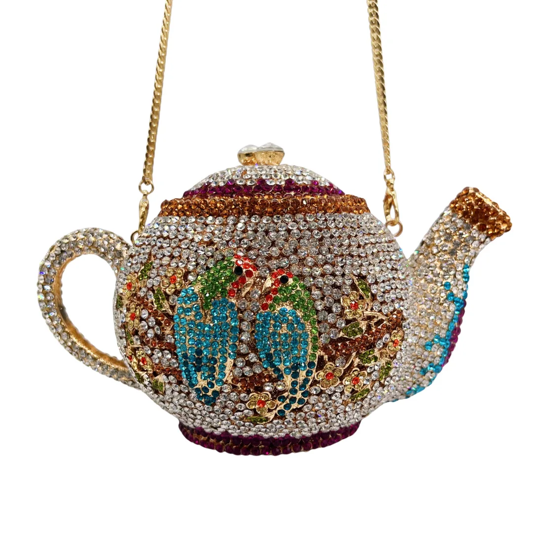 Crystal Bag Full Diamond Teapot Modeling Dinner Premium Light Luxury Banquet Party Annual Meeting Handbag Girl