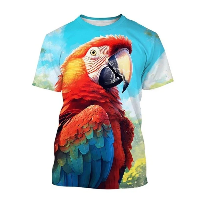 3D Cute Animal Parrots Printed T Shirt Psittaciformes Graphic T-shirts For Men Kid Fashion Funny Tee Shirts Harajuku Top Clothes