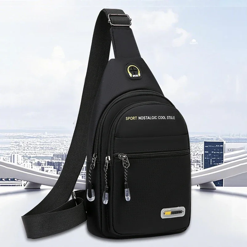 Lässige Herren-Umhängetasche mit mehreren Taschen zur Aufbewahrung, geeignet für leichte Umhängetaschen, multifunktionale Brusttaschen – Detail 1