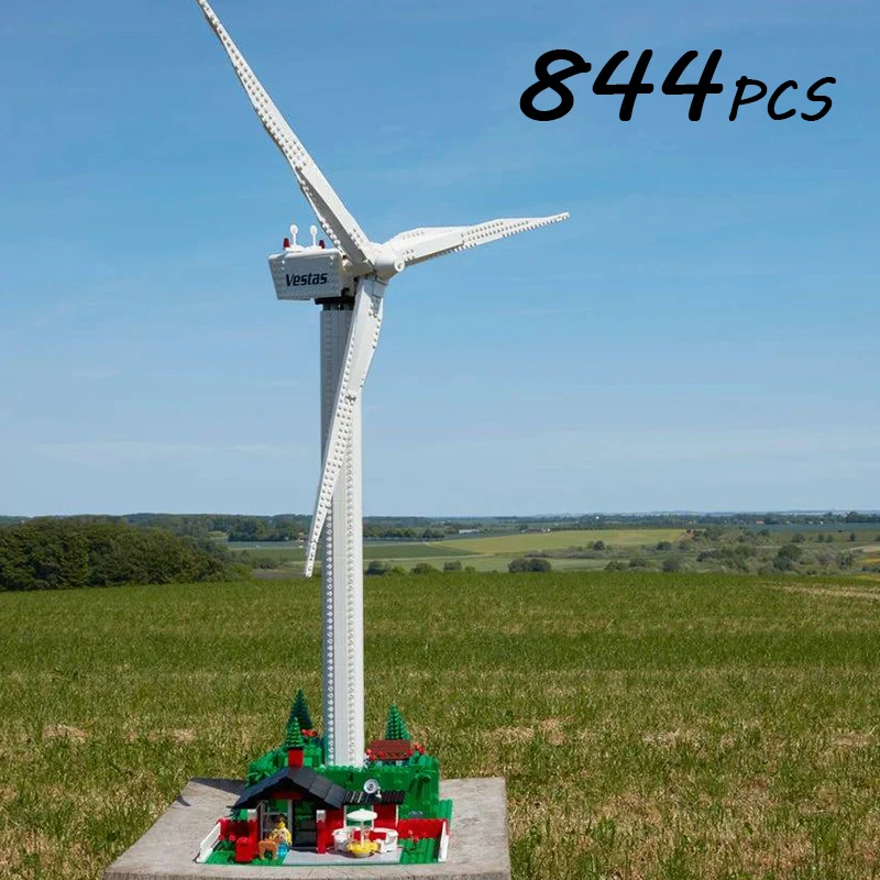

Nwe 844PCS Creative Series Vestas Wind Turbine Building Blocks Electric Windmill Generator Model Bricks Toys For Boy Kids Gift