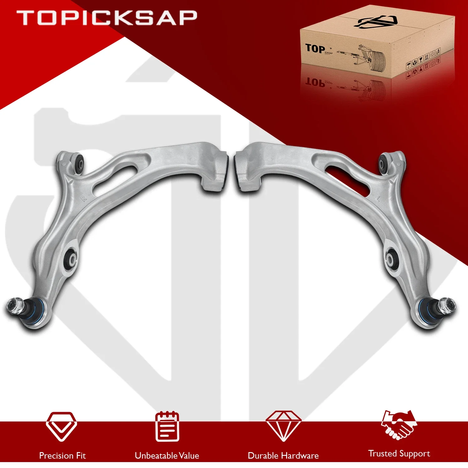 TOPICKSAP 2Pcs Front Lower Control Arm Triangle Assembly Kit for Porsche Cayenne 958 92A VW Touareg 7P5 Audi Q7 4LB 2006-2016