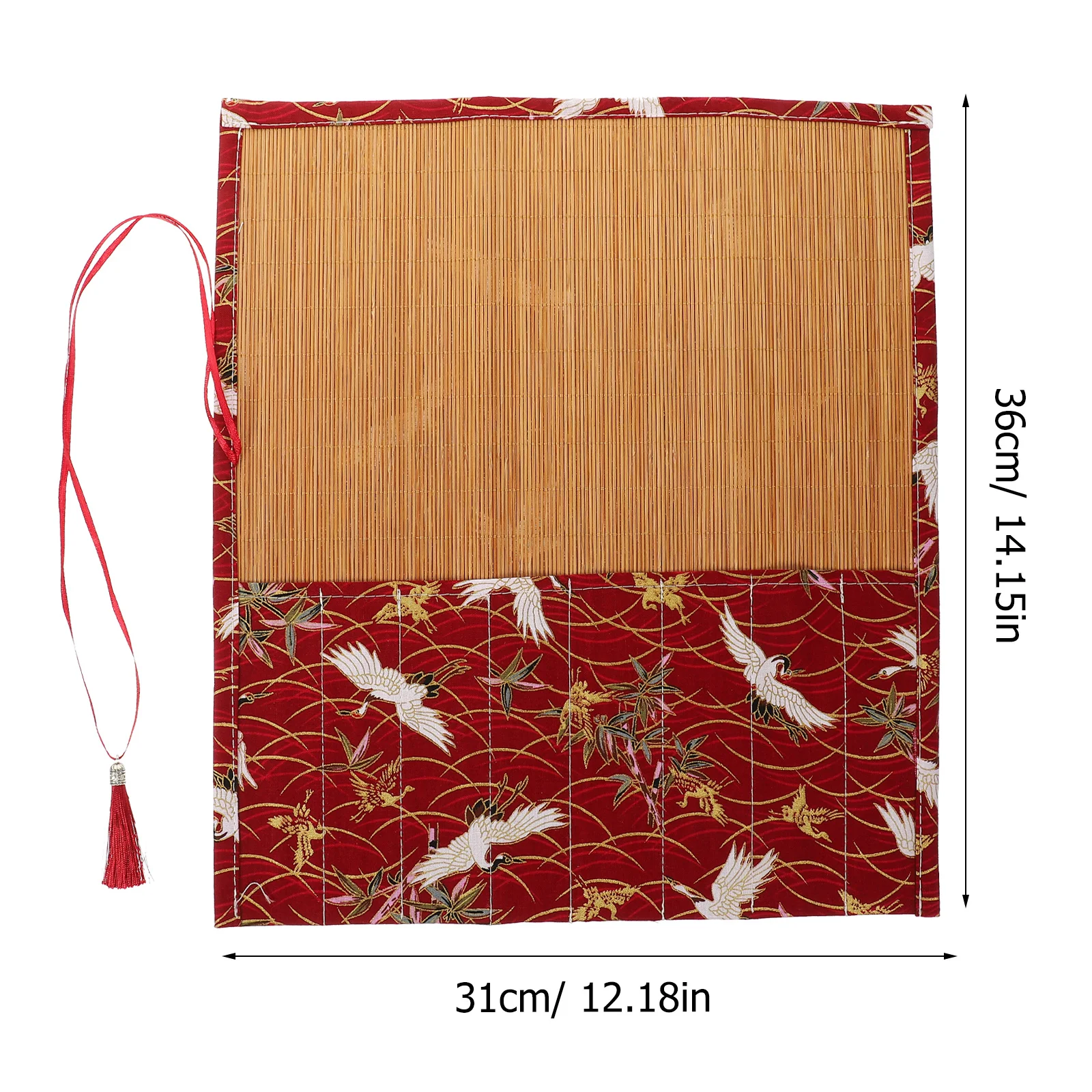 فرشاة الخط قلم رصاص نشمر سعة كبيرة قماش الخيزران القلم المنظم حقيبة لرسم فرش الرسم لوازم الفن