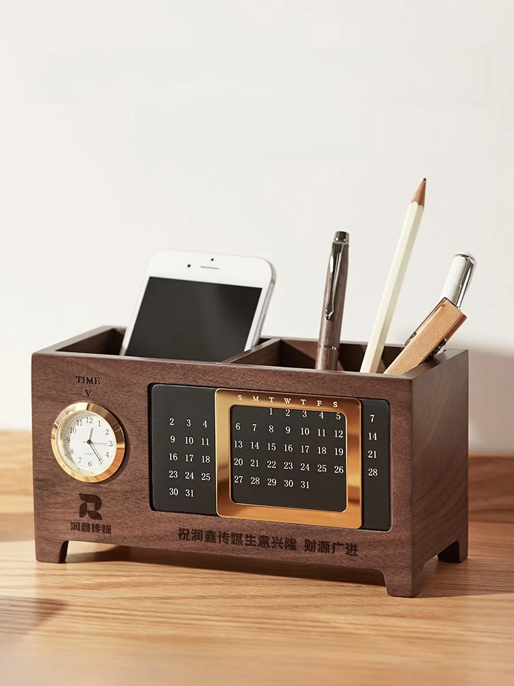wooden-year-round-calendar-pen-holder-office-supplies-teacher-annual-meeting-gifts-enterprise-desktop-items-simple-design