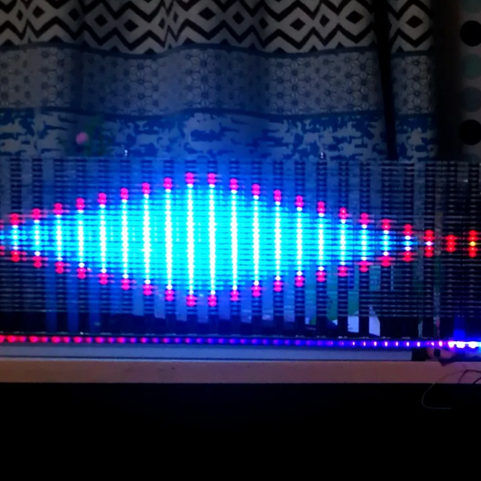 20-segments 20-level/30-level Music Spectrum Acrylic 3D Clock Cool Video Background Remote Control Voice Control Time Display