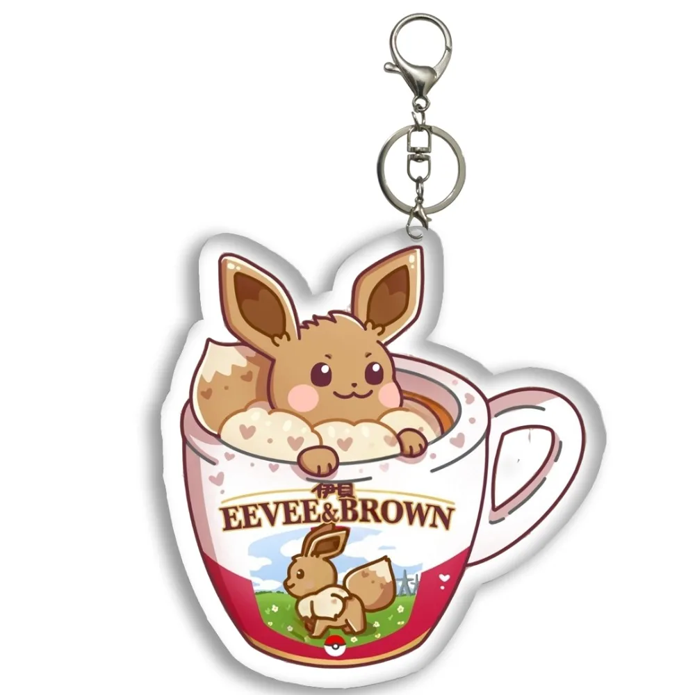 DIY ポケモンイーブイゲンガーミミッキュ Rowlet Wobbuffet 飲料ボトルアクリルキーホルダーアニメ周辺機器ホリデーギフト