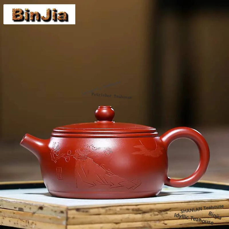 

Чайники Yixing из пурпурной глины ручной работы, чайник большого размера, сырая руда Dahongpao, чайник для замачивания грязевого чая с заварником, чайный набор Zisha, 170 мл