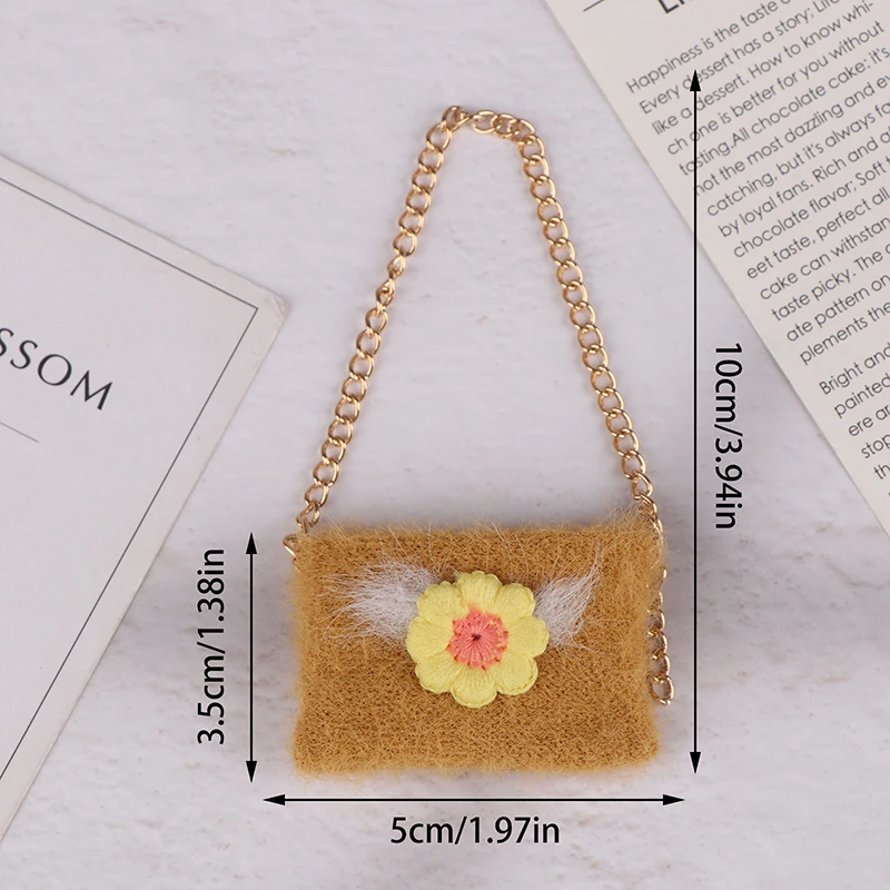 1/6 Doll Simulation Knitting Shoulder Bag Crossbody Bag Doll Mini Bags Kawaii Plush Dolls Clothes Accessories