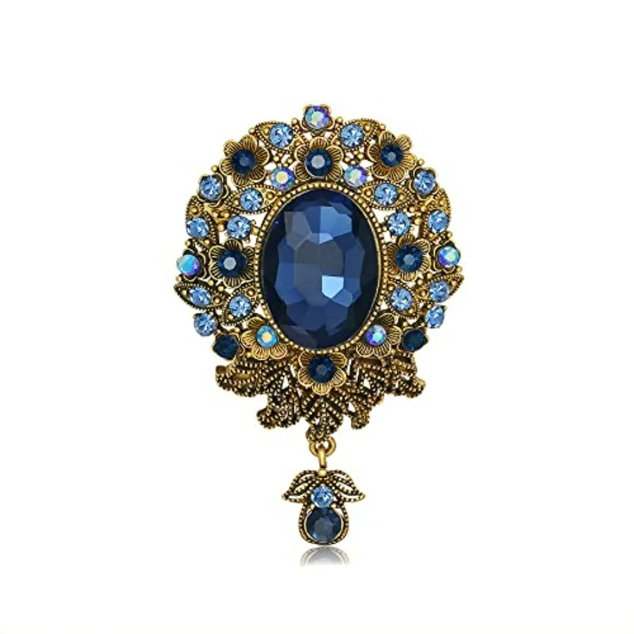 

Vintage Teardrop Diamond Brooch Pin for Women Men Crystal Elegant Flower Badge Brooches Lapel Pins Scarf Clip Boutonniere Corsa
