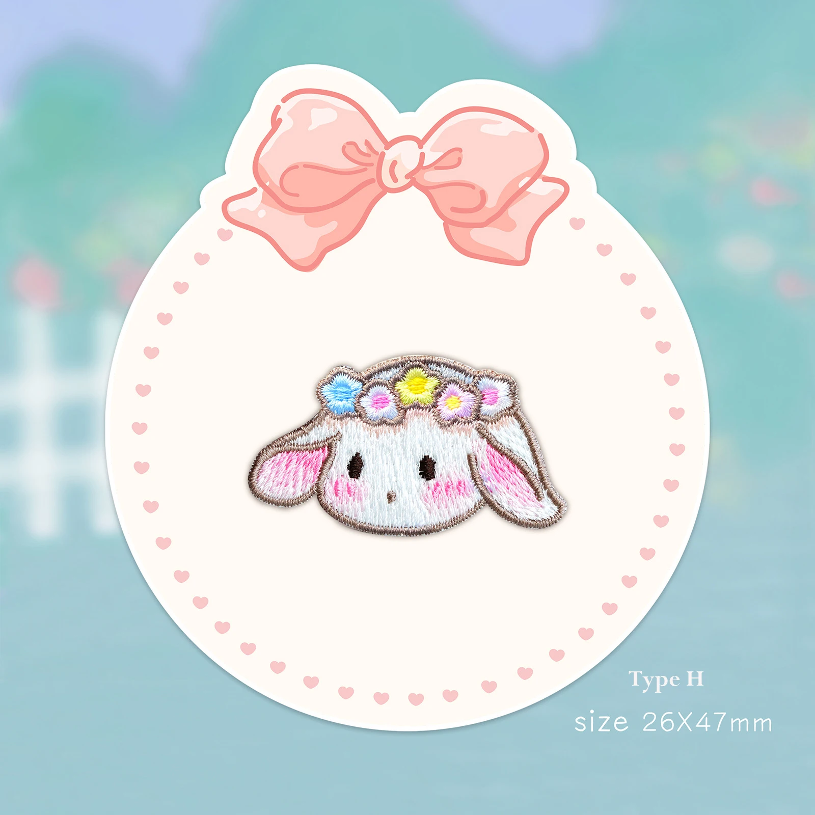 Japan Garten Kaninchen bestickte Patches für Mädchen Tasche Eisen auf Patches kleine Kleber Aufkleber für Kinder Kleidung Haarspange Designer – Detail 8