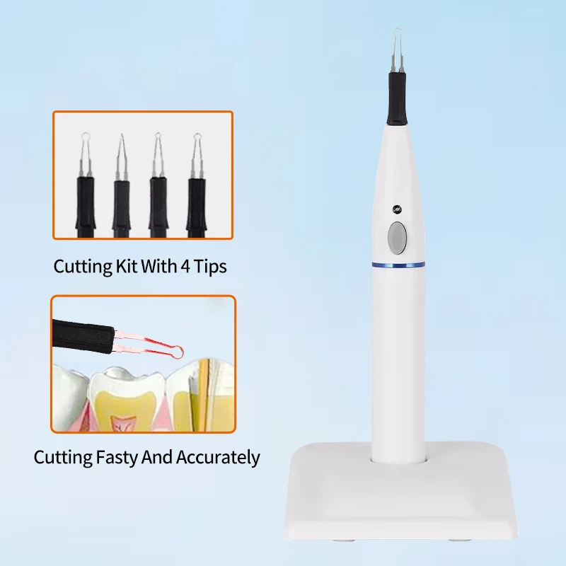 Electrocoagulation Hemostatic Pen 4 Tips Tooth and Gingival Cutter Dental Cutting Wireless Charging Socket Heating