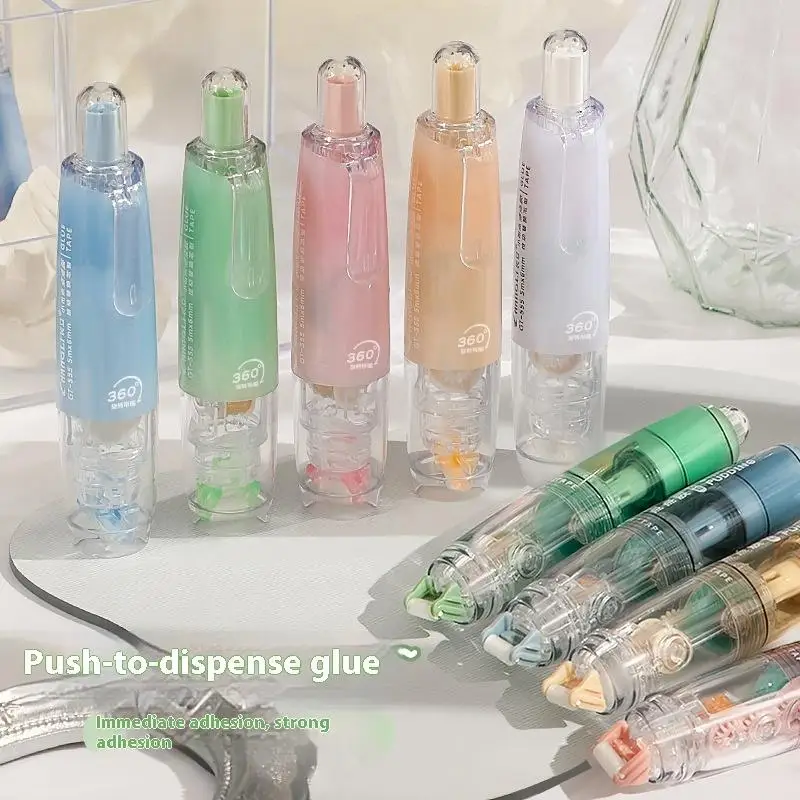 Press-On Dots Glue Roller Double Sided Tape Pen 5m Refillable Adhesive For Scrapbooking DIY Correction Tape Office Supplies