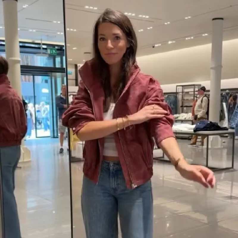 Edgy Casual Cropped Coat Versatile Loose Stylish Retro Chic Women Outerwear Daily Fashion Autumn Female Streetwear