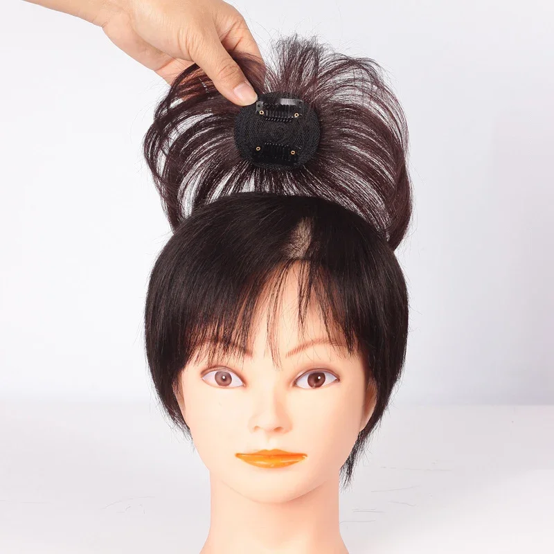 2 BB Clips 100% Human Hair Clip-In Topper for Women 6 Inches Straight Style Human Hair Clip-In Hairpieces