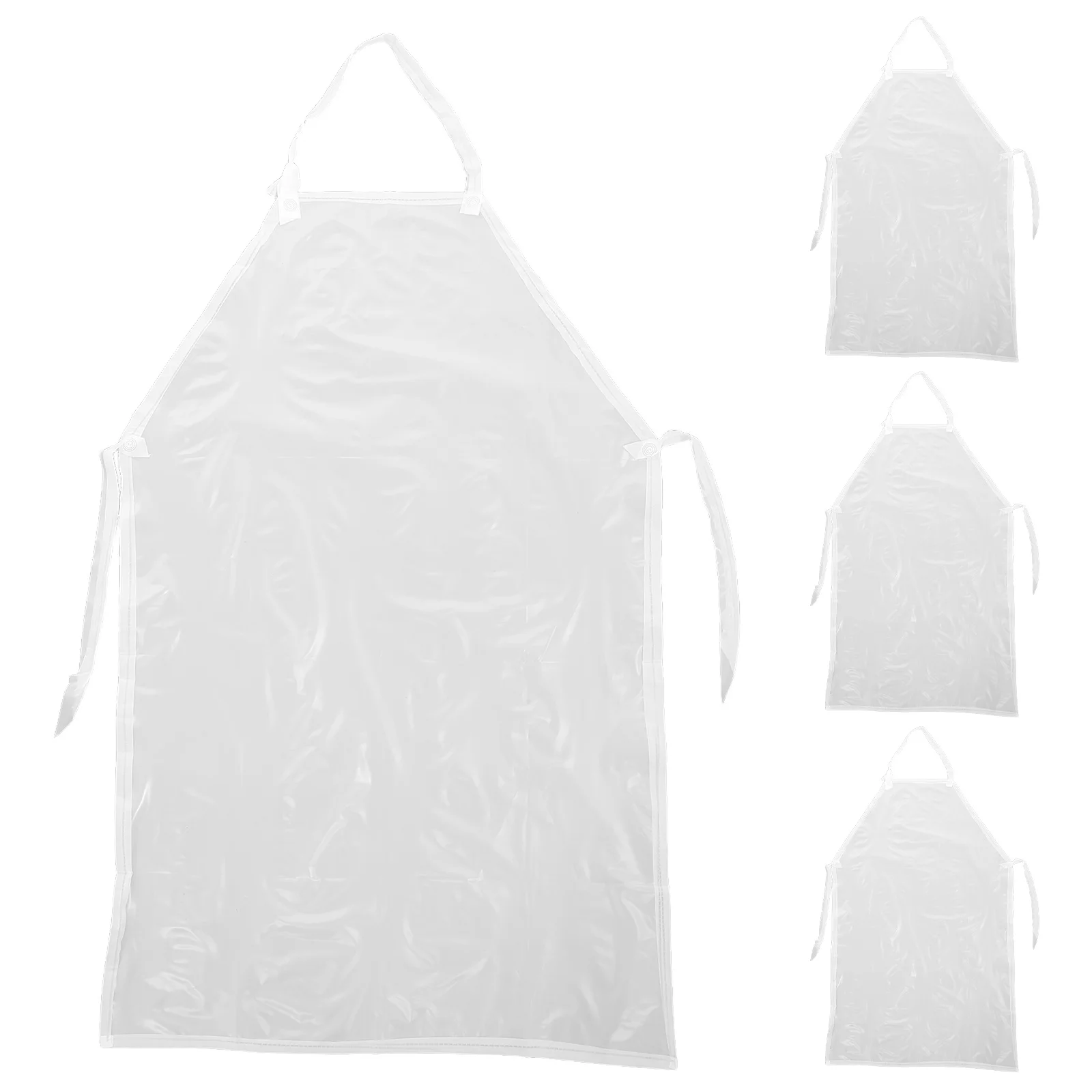 

4Pcs Waterproof Aprons Frosted PVC Oilproof Adjustable Cooking Grilling Gardening Dog Grooming Water Resistant Aprons for Women