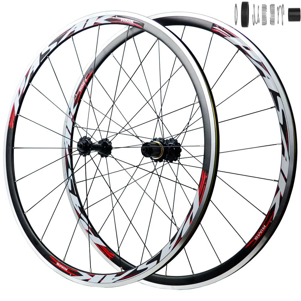 1 Pair Aluminum Alloy Four Pin Bearing Road Bike Wheelset 700c Dt Planetary Ratchet 54t Bicycle Wheel 11 Speed C Brake V Brake