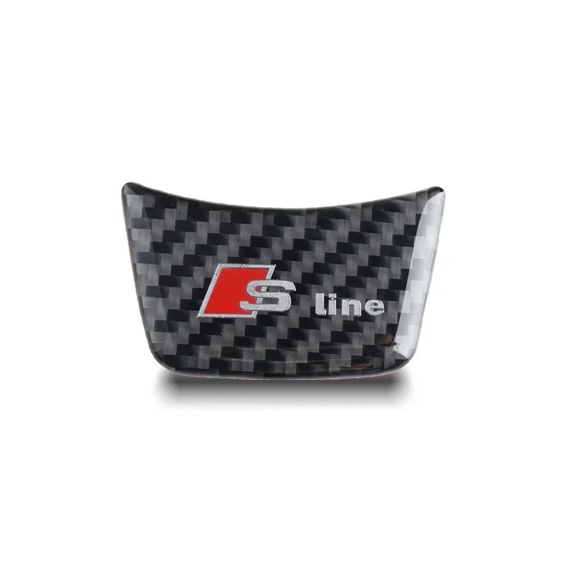 3D Carbon Fiber Black RS Logo S Line Emblem Car Steering Wheel Badge Sticker For Audi A1 A3 A4 A5 A6 A7 S3 S4 S5 S6 Accrssorie