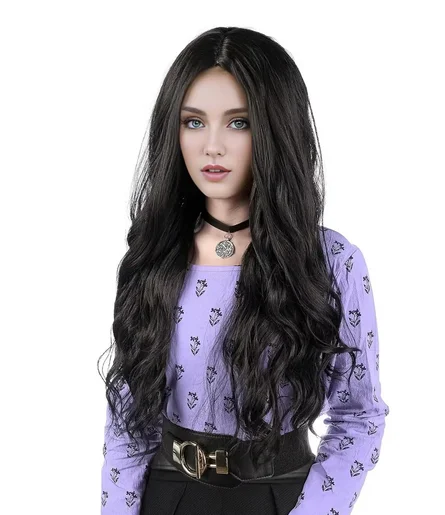 Black Curly Wigs For Women Body Wave Synthetic Hair Wigs For Halloween Costume Black The Witch Yennefer of Vengerberg Long Black