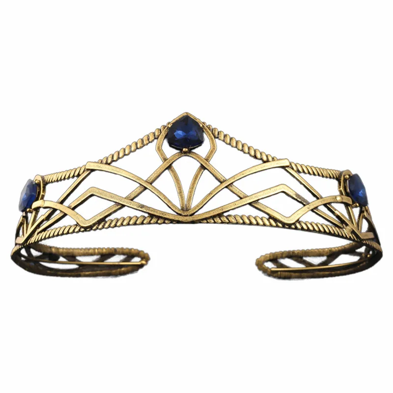 1 قطعة فيلم قزم الملك تاج خمر الباروك تيارا مستديرة مع تفاصيل كريستال الأميرة/الملكة الإكليل عقال لحفلات الزفاف تأثيري #4