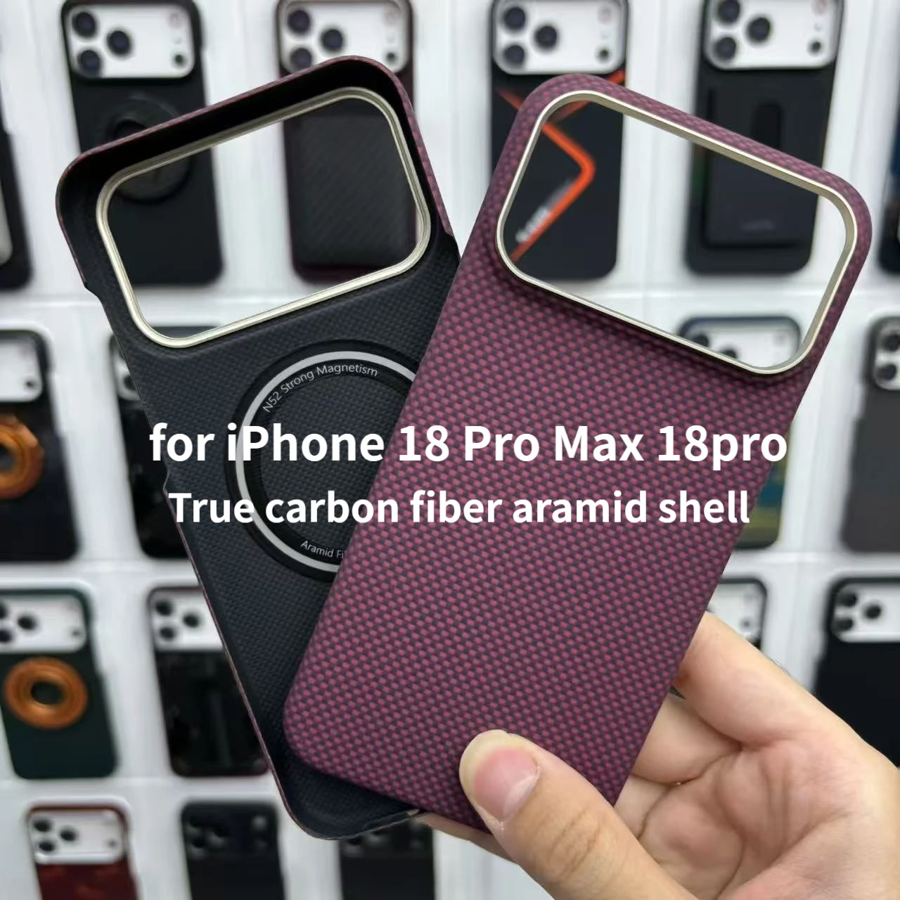 New Ultra-thin Real Carbon Fiber Color Aramid Magnetic Case for iPhone 18 Pro Max 18Pro for MagSafe Wireless Charging Case