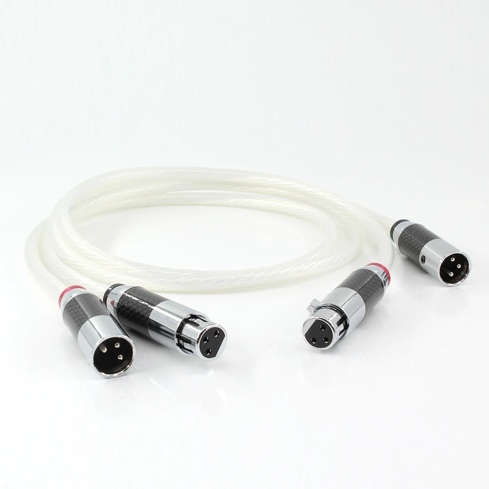 

Hifi Pair XLR Cable Pure 7N OCC Silver-Plated Audio Cable With Top Grade Carbon Fiber XLR Plug