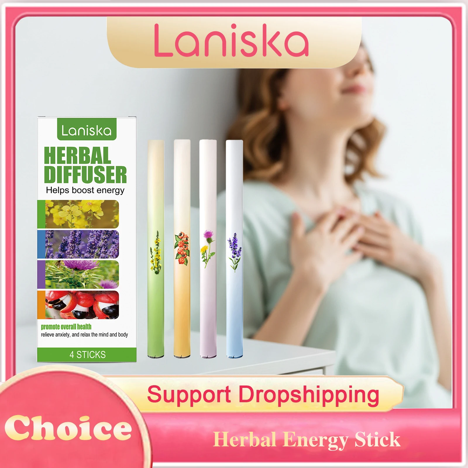 

4pcs Herbal Lung Purifier Breath Refresh Liver Cleansing Relieve Nasal Stuffiness Relaxing Body Promote Sleep Health Energy Bar