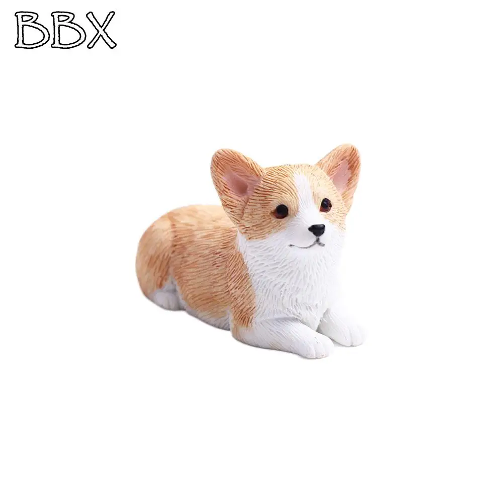 

Car Accessories for Kids Dog Doll Resin Figures Mini Animal Simulation Dog Corgi Model Miniature Figurines Car Ornament