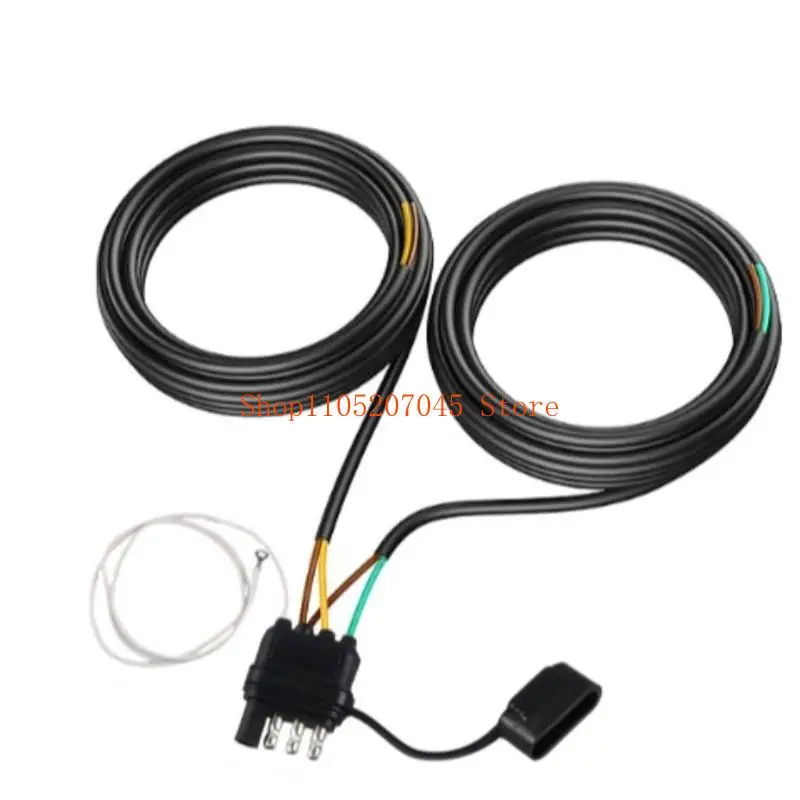 37cd 4 Pin 5 Wire Trailer Wiring Harness with PVC Protective Tube, 4 Way Flat Trailer Connector for Brake Light