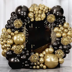 Black Gold Balloons Garland Arch Metallic Gold Silver Ballon Kit Graduation Baby Shower Wedding Birthday Party Decoration Globos
