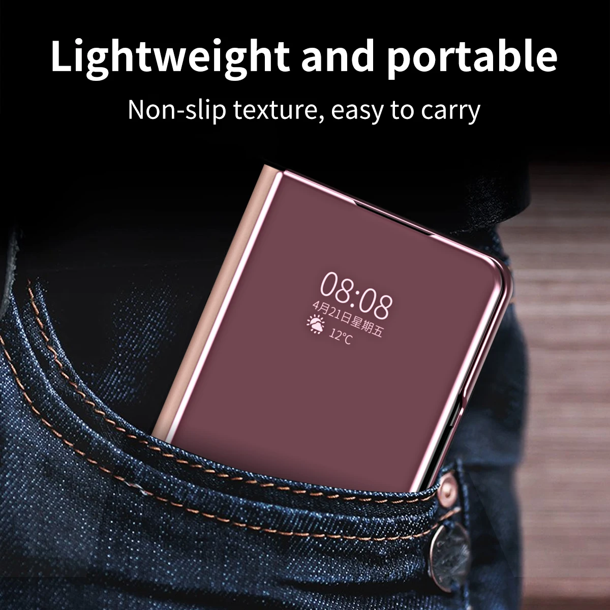 Mirror Clear Flip Magnetic Phone Case for Samsung Galaxy Z Fold 6 8 7 5 4 3 5G Fold 5 Fold 4 FOLD8 PU Leather Case Full Cover