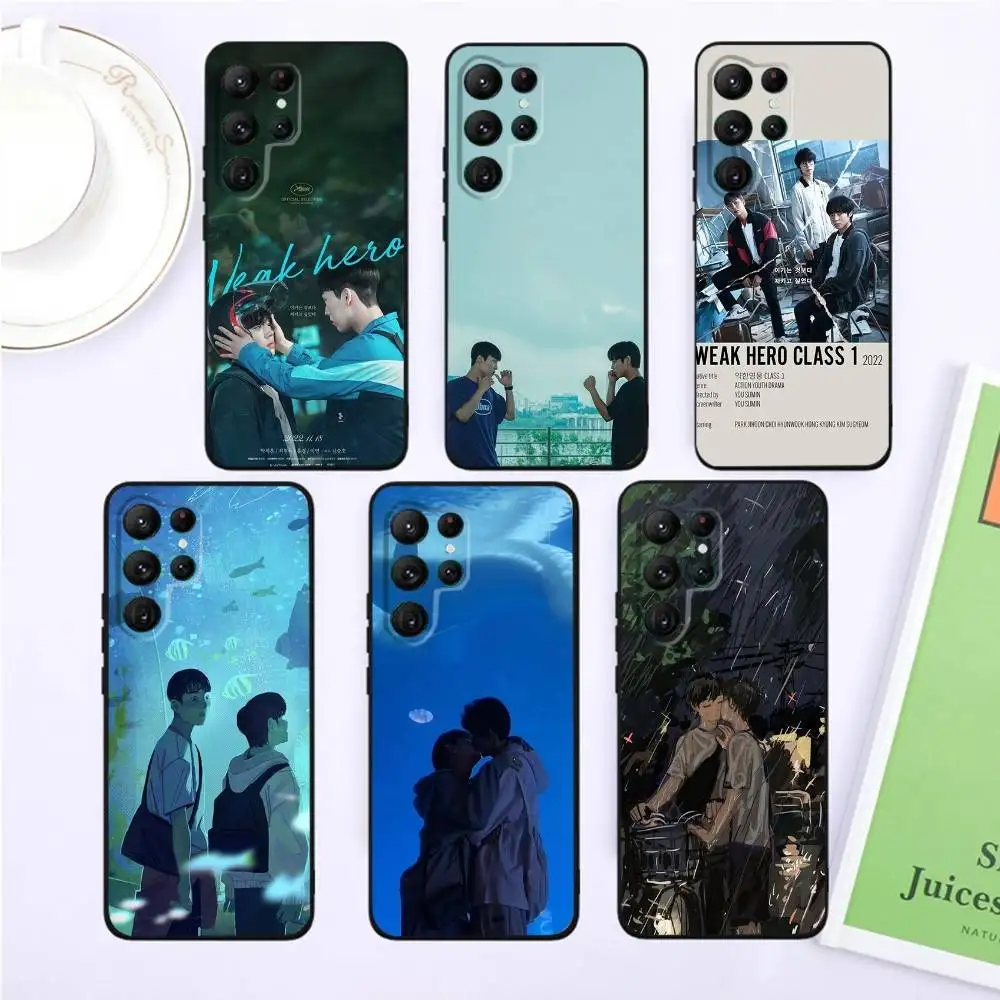 

W-Weak H-Hero Korea Series Phone Case For Samsung S25,S24,S23,22,21,Ultra,Pro,S10,S30Plus,20lite Black Cover