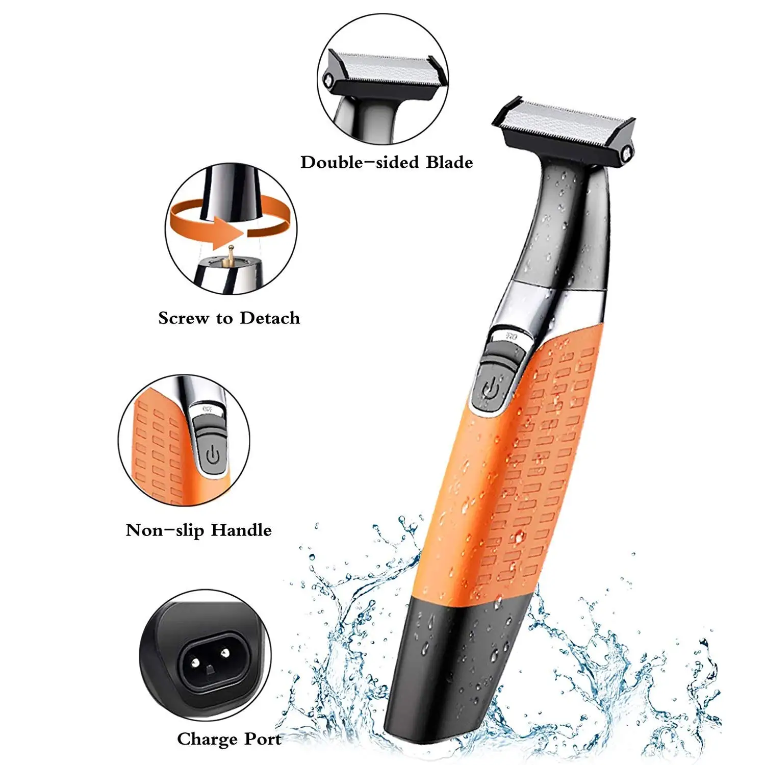 KEMEI KM-1910 Electric Shaver Professional Beard Trimmer Reciprocating Rubber Anti-skid Body Waterproof Rechargeable Shaver