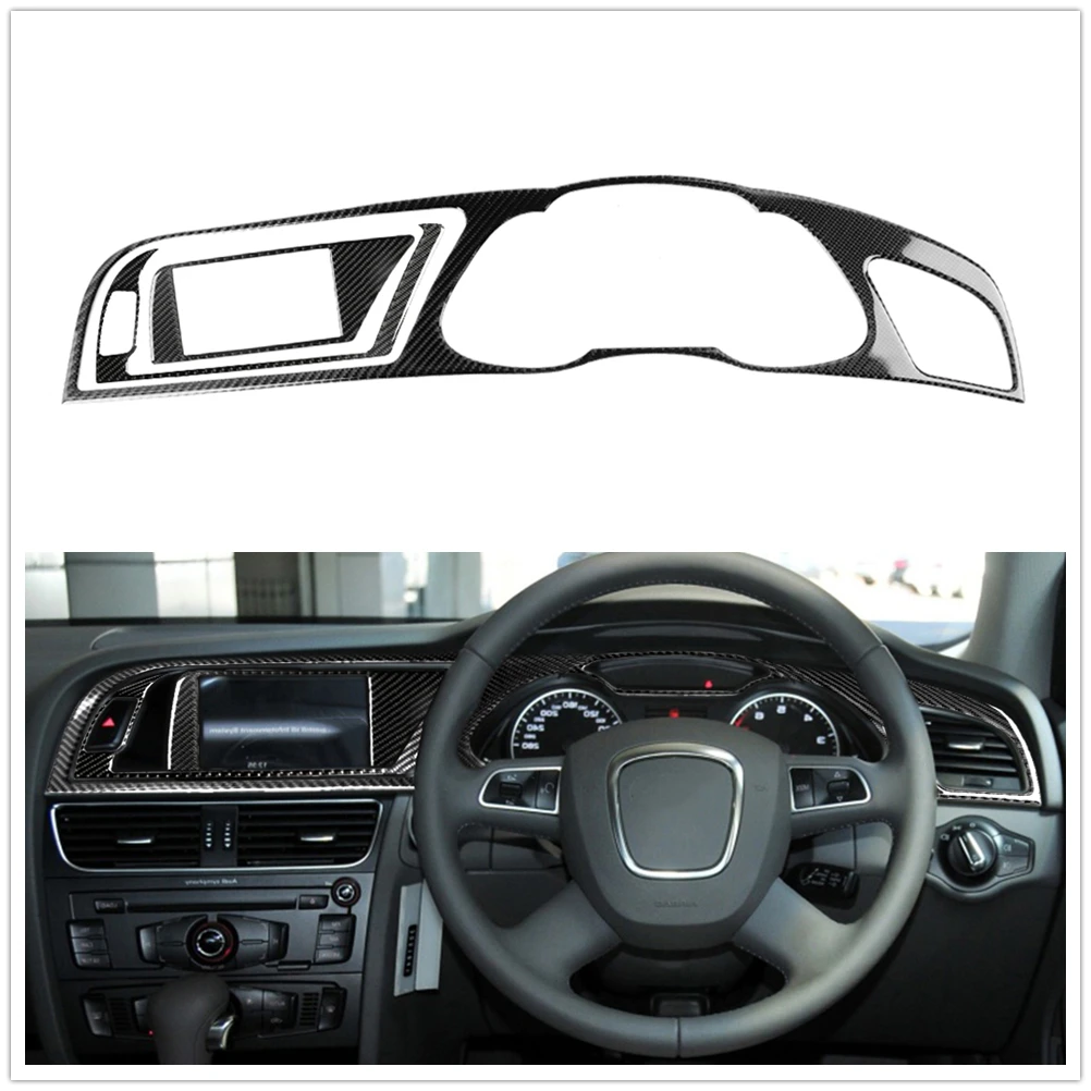 

Dashboard Panel Cover Trim For Audi A4 S4 RS4 2013-2016 Carbon Fiber Front Dash Board Console Decoration Mat Sticker Frame Strip