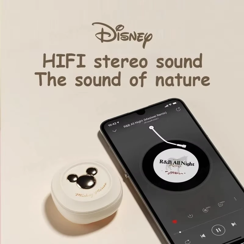 سماعات أذن ذات غطاء انزلاقي من اختيار ميكي ، صوت ستيريو HiFi ، لاسلكي ، بلوتوث ، سماعة رأس للاتصال ، تقليل الضوضاء ، HD
