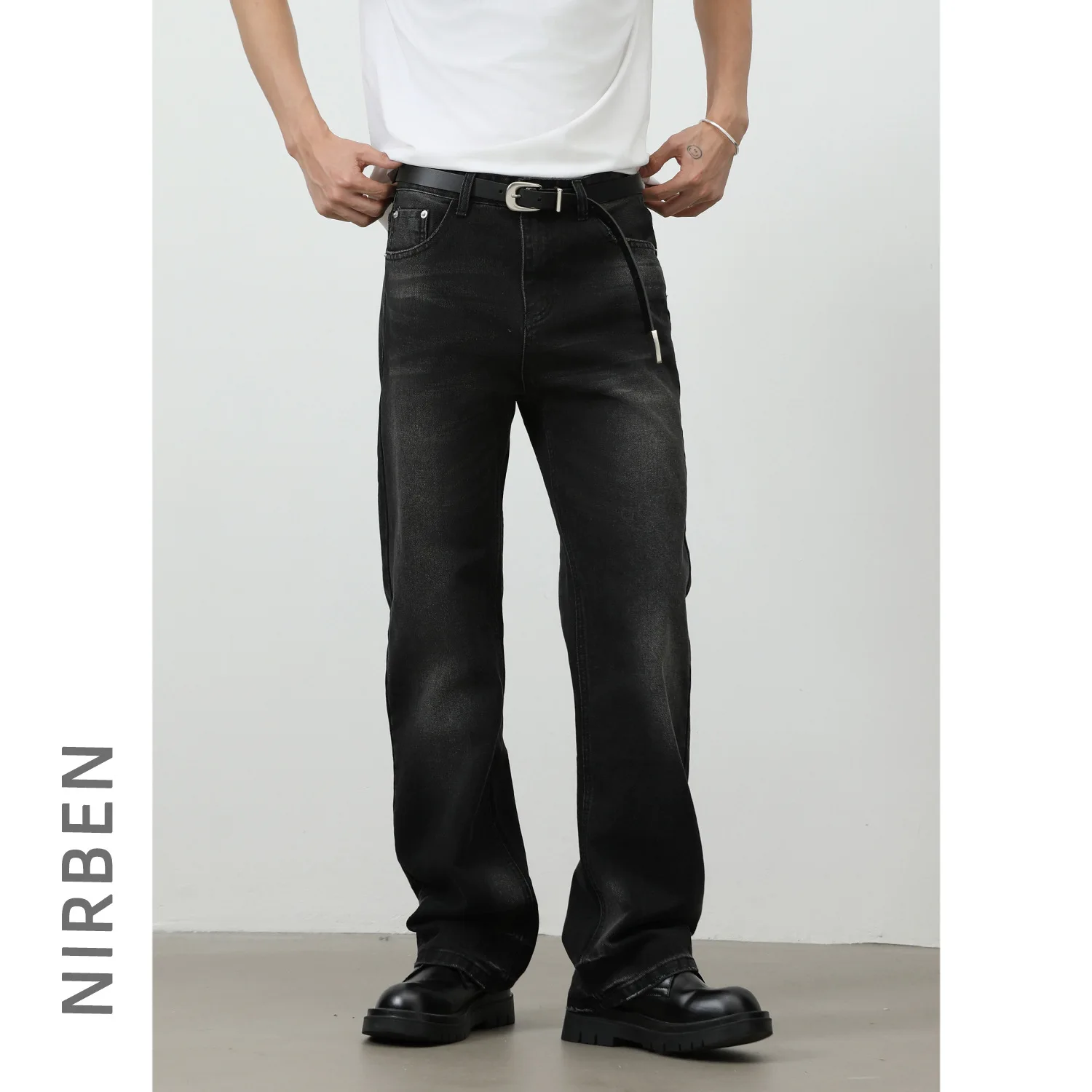 New Washed Old Wide-leg Straight Jeans Loose And Thin Versatile Trousers Tide