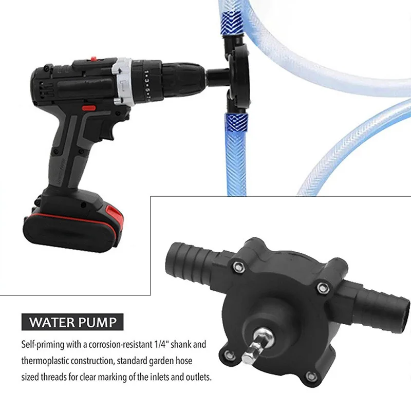 Portable DC Self-priming Pump Electric Drill Powered Mini Water Pump for Home Use