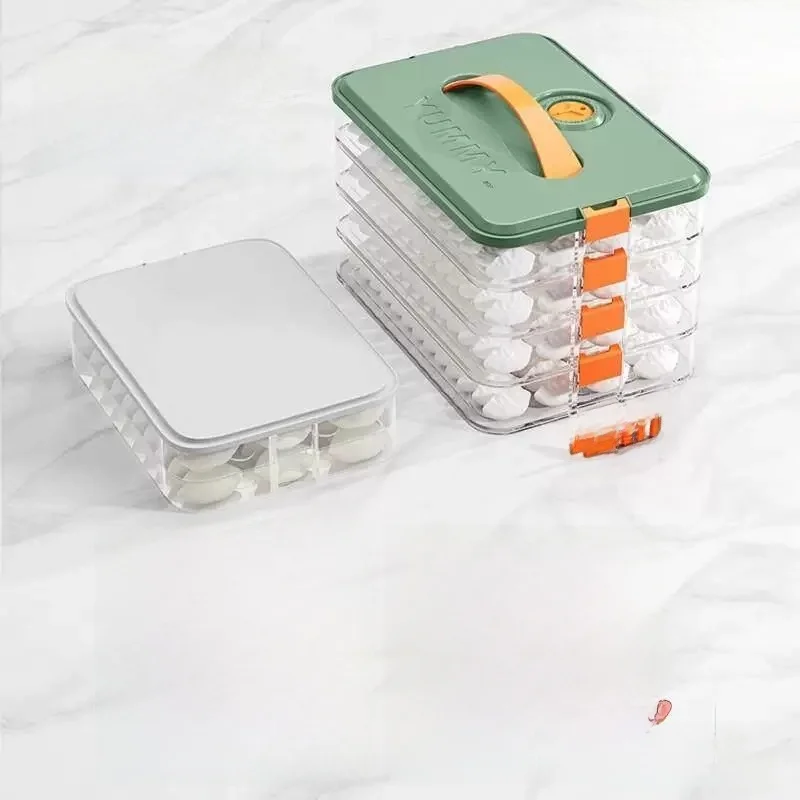 Food Grade Dumpling Box Kitchen Freezer Storage Container Home Use Refrigerator Organizer for Dumplings And Other Foods