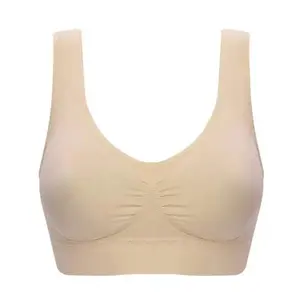 1 piece of single layer large size sports bra together adjustable without bra pillows without steel ring without scar underwear gathered Main Main Sales Strengthened Bra - №2