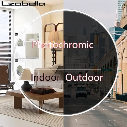 Lzabella 1,56 1,61 1,67 1,74 Lentes fotocromáticas antiarañazos, antirreflectantes, anti-UV, HD para miopía e hipermetropía 1 par
