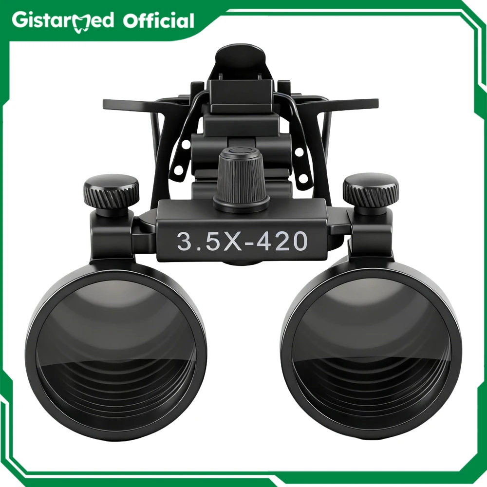 Dental 2.5X 3.5X 420 mm Working Distance With Metal/Plastic Clip Binocular Magnifier Optical Glass Lens Comfortable Light Weight