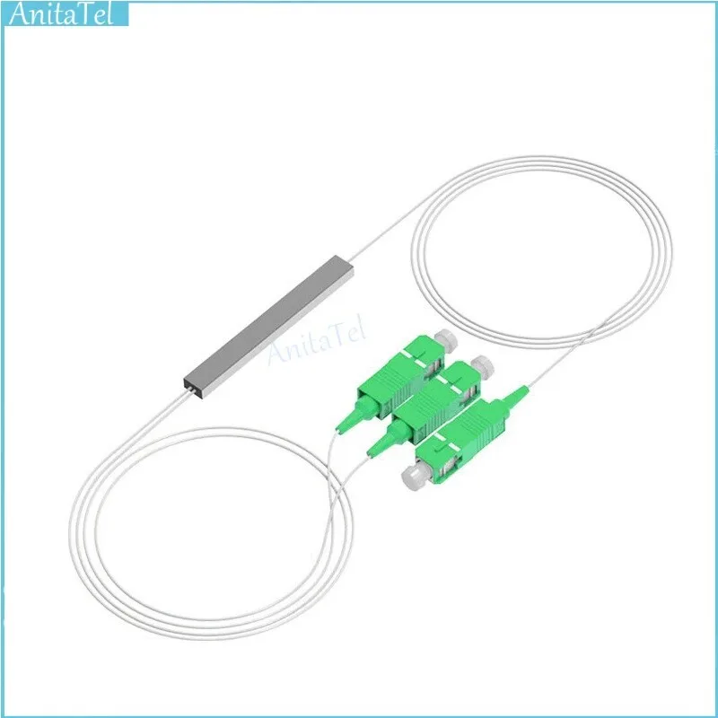 

5PCS APC 1X2 FTTH Fiber Optic Splitter SC UPC PLC FBT Optical Coupler Singlemode Simplex Steel