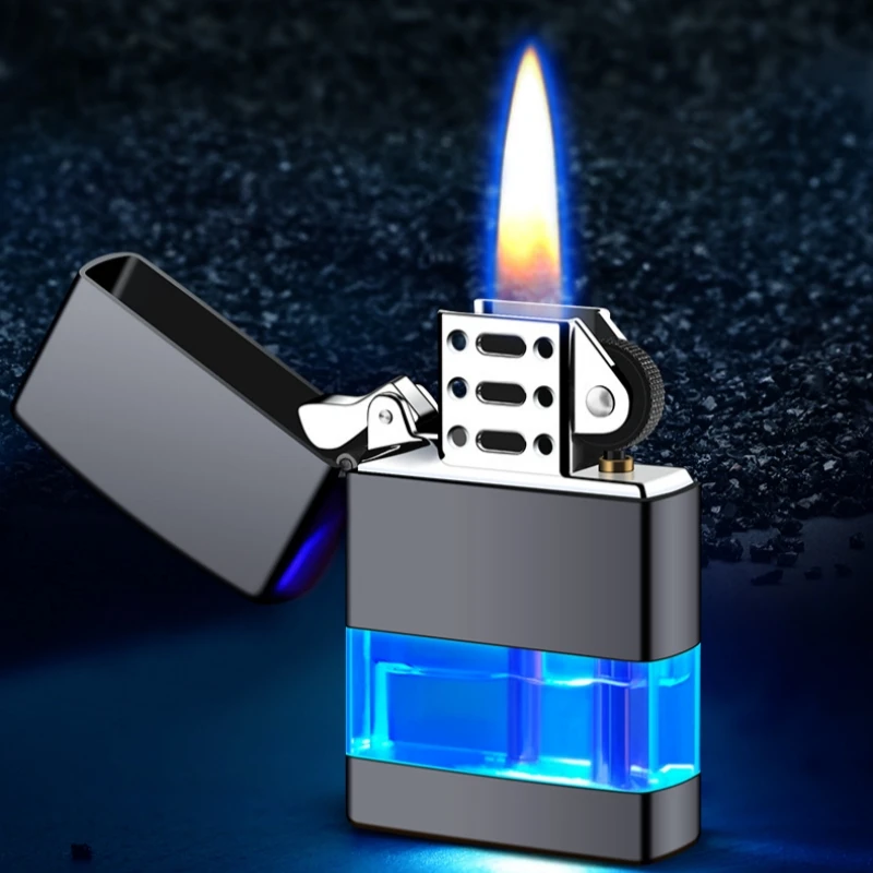 

New Butane Gas Torch Lighter Novelty Cigarette Smoking Accessories Stylish Windproof Lighters Gifts For Men LED Metal Lighter