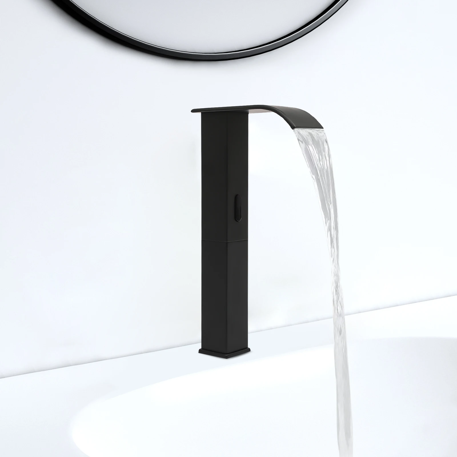 صنبور مستشعر تلقائي يعمل بالبطارية باللون الأسود 32-176 ° صنبور حوض المطبخ للحمام بدون لمس قابل للتعديل من F Temp، تصميم حديث #4