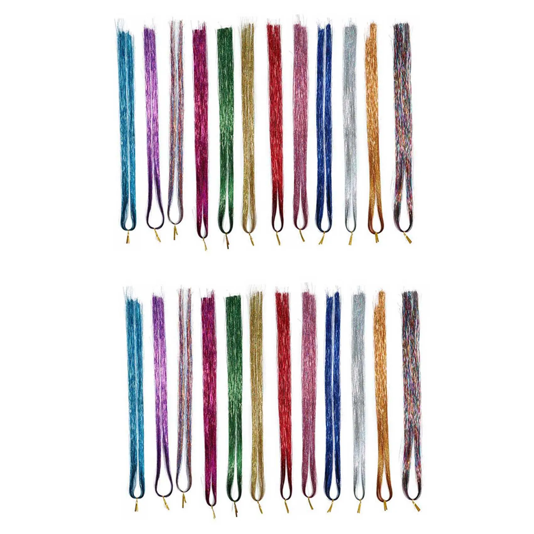 

WIND FLYING 2X Hair Tinsel Strands Kit, Tinsel Hair Extensions, Fairy Hair Tinsel Kit For Women Girls With Tools (12 Colors)