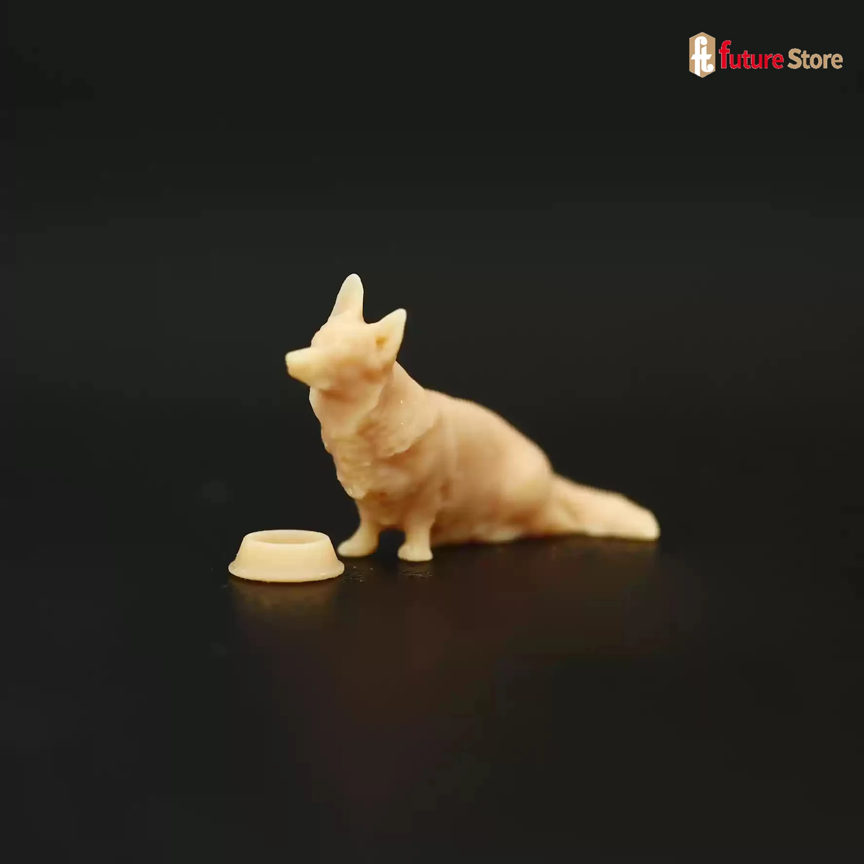 Miniatures Figures 1/64 1/43  A343 Cute Dogs Puppy Ready for dinner Creative Scene Props Diorama Model Micro Photography Decor